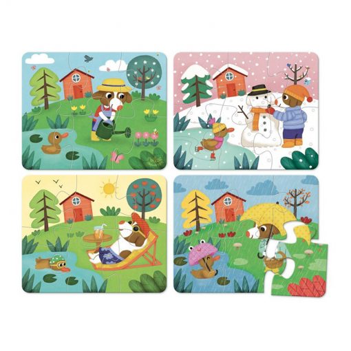 VILAC Drevené puzzle 4 ročné obdobia-1