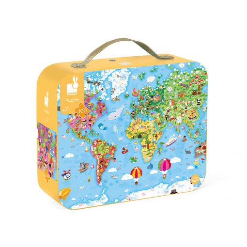 Janod Puzzle Mapa sveta v kufríku 1