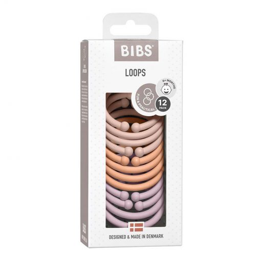 Bibs Loops krúžky (12 ks), Blush, peach, dusky lilac 1
