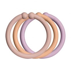 Bibs Loops krúžky (12 ks), Blush, peach, dusky lilac 2