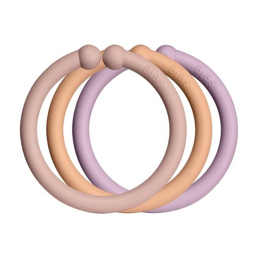 Bibs Loops krúžky (12 ks), Blush, peach, dusky lilac 2