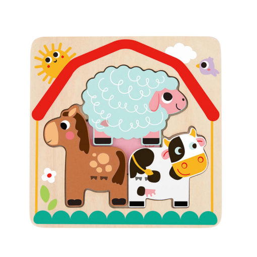 Tooky Toy Vkladacie viacvrstvové puzzle Farma 1